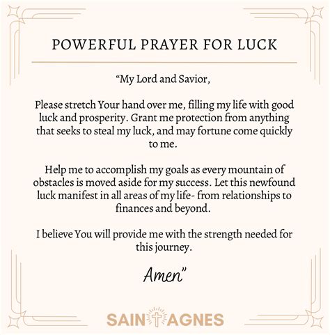 lucky prayer.